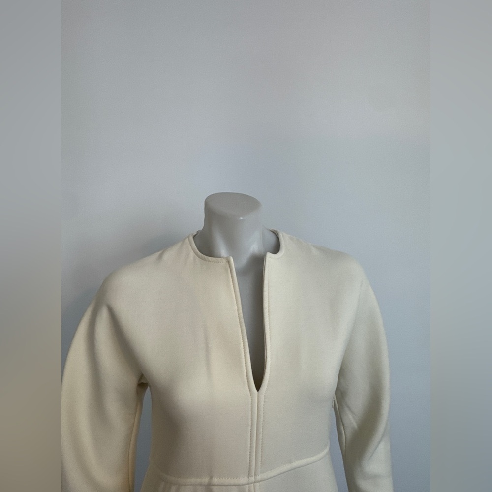ZARA - contemporary Cream Long-Sleeve Sheath Dress. Medium - Picture 5 of 7
